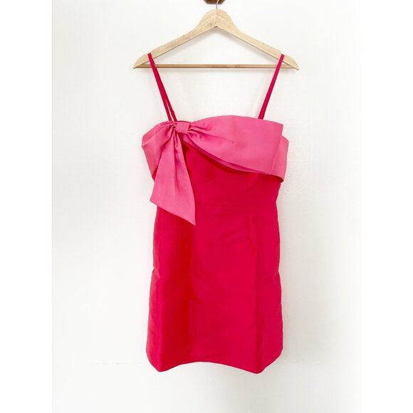 NWT Hutch Serena Bow A-Line Mini Dress Pink Red - Picture 1 of 11